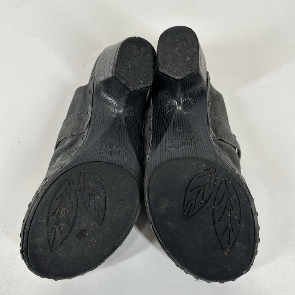 Dansko Nadine Shoes Women's EU 38 US 7.5-8 Gray  Platform Heel Mules‎ Suede